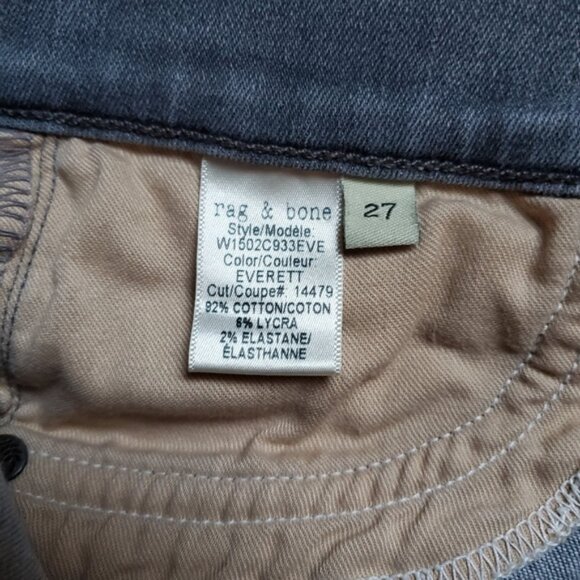 NEW Rag & Bone Everett sz 27 Grey Super Soft Skinny Straight Stretchy Jeans - Picture 15 of 15